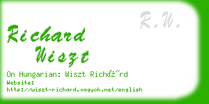 richard wiszt business card